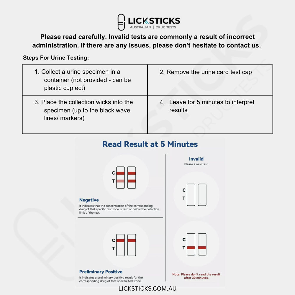 LickSticks Urine Drug Test Instructions