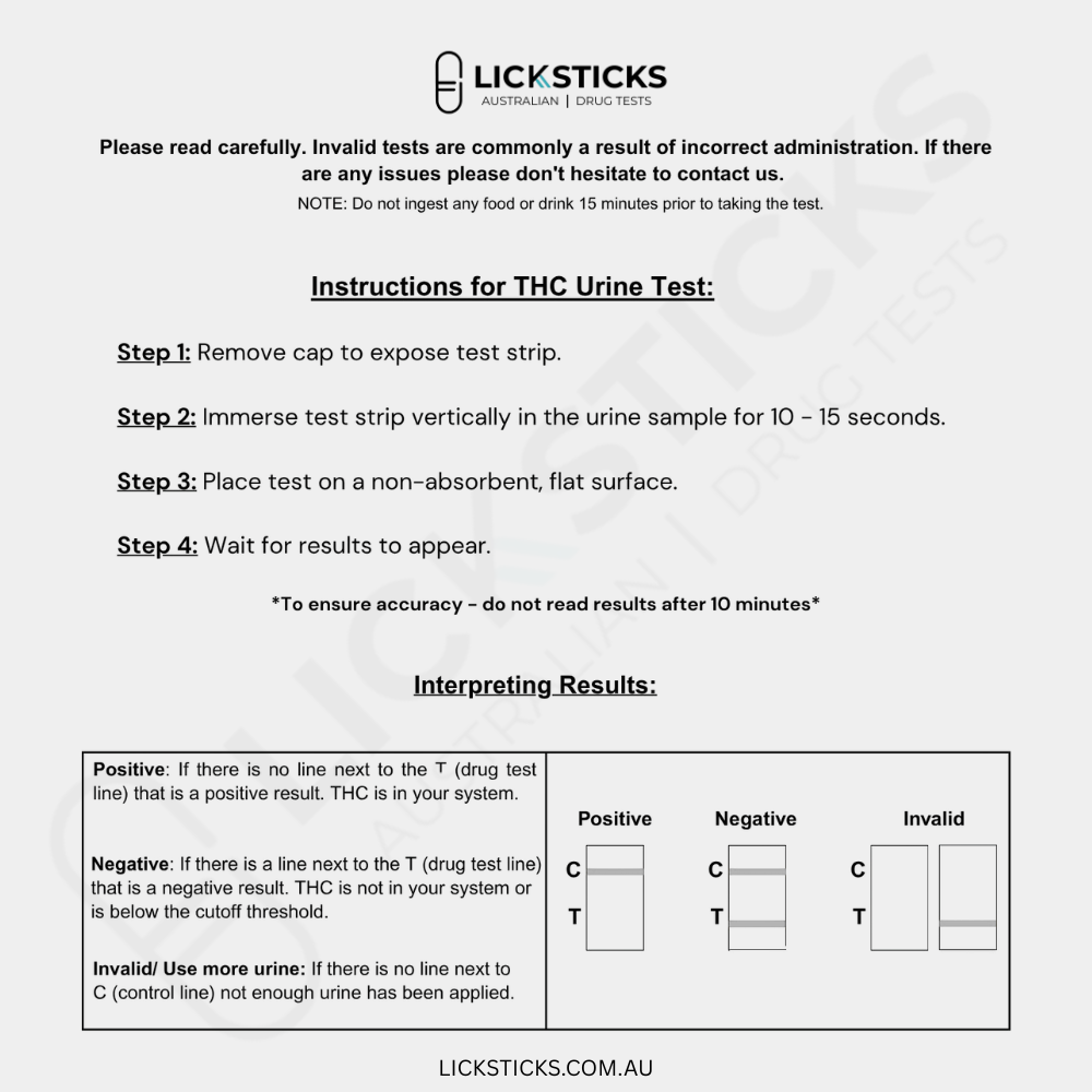 LickSticks Urine Drug Test Instructions